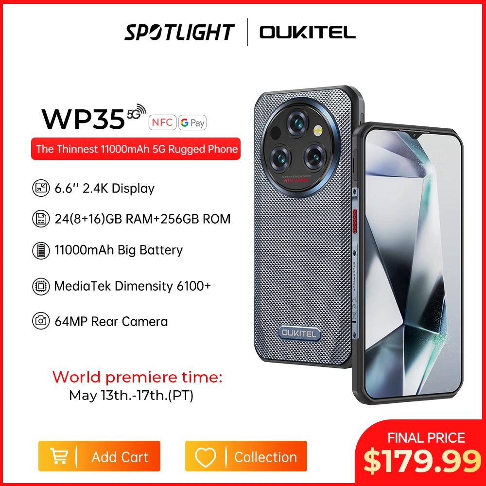 Oukitel WP35 5G ߰ Ʈ, 6.6 ġ, 2.4K, 11000 mAh, 24GB + 256GB, ȵ̵ 14, 64 MP, NFC ޴